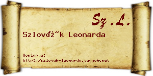 Szlovák Leonarda névjegykártya